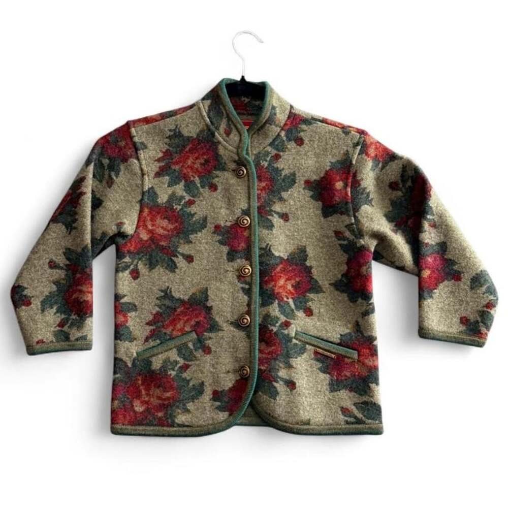 Geiger Collections Floral Wool Jacket Size 128 Made in Austria